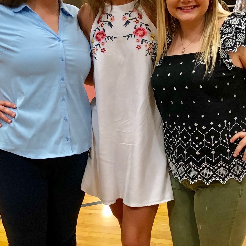 SHEIN white embroidered dress